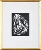 Marzyciele, z cyklu Judaica by Jerzy Duda-Gracz, 1964, linoryt, papier, sold Apr 2015