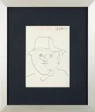 Jerzy Panek, Portret w kapeluszu, 1972, tusz, papier