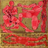Wybór by Krzysztof Patalas, 2014, olej, gwasz złoty, płótno, sold Apr 2015