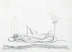 Erna Rosenstein, Świeca, 1983, tusz pióro, papier kremowy