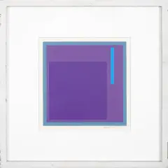 Kompozycja abstrakcyjna by Henryk Stażewski, 1980, serigrafia barwna, papier, sold Apr 2015