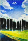 Grzegorz Ziółkowski, Niebo i ziemia, 1999, pastel, papier