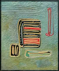 KIPU by Jan Ziemski, 1957, olej, płyta pilśniowa, technika mieszana, sold Mar 2015