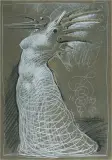 AKT by Franciszek Starowieyski, 1989, pastel rozcierany, papier ciemnobrunatny, sold Mar 2015