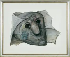 Twarz by Stasys Eidrigevičius, pastel, papier, sold Mar 2015