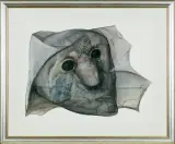 Stasys Eidrigevičius, Twarz, pastel, papier
