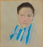 PORTRET DZIEWCZYNKI by Stanisław Wyspiański, 1895, pastel, papier Ingres naklejony na tekturę, offered Mar 2015