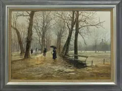 Aleksander Gierymski, OGRÓD SASKI, 1887, olej, płótno
