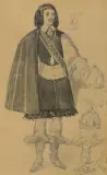 Jan Matejko, KRÓL JAN KAZIMIERZ WAZA, ok. 1856, akwarela, ołówek, papier
