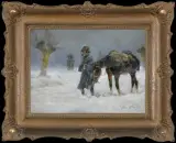 W ODWROCIE SPOD MOSKWY by Jerzy Kossak, 1935, olej, sklejka, sold Mar 2015