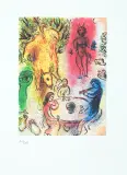 Marc Chagall, Uczta Pana, z cyklu Dafnis i Chloe, 1957-1961, litografia barwna na metalu, papier
