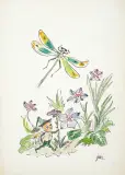 Jan Marcin Szancer, Ilustracja do bajki, tusz pióro, akwarela, papier kremowy