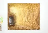 Złota aleja by Jacek Yerka, 2009, kredki barwne, ołówek, karton, sold Mar 2015