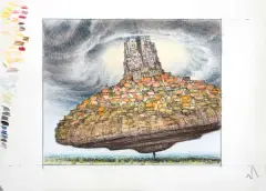 Jacek Yerka, Twister, 2012, kredki barwne, ołówek, karton