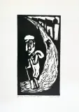 Jerzy Duda-Gracz, Kulawy Fiszke, z cyklu Judaica, 1964, linoryt, karton