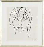 Tadeusz Kulisiewicz, Głowa dziewczyny, 1982, tusz pióro, papier kremowy