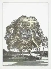 Janusz Stanny, Żaba, 1985, serigrafia ręcznie kolorowana akwarelą, papier