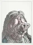 Janusz Stanny, Świnia, 1985, serigrafia ręcznie kolorowana akwarelą, papier