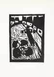 Jerzy Duda-Gracz, Dzieci z bąkiem, z cyklu Judaica, 1964, linoryt, papier