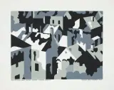 Monochromatyzm zimowy włoskiego miasteczka by Zdzisław Otello Horodecki, 2014, akryl, karton, sold Jan 2015