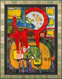 Czerwony język... by Friedensreich Hundertwasser, 1996, serigrafia barwna, papier, sold Jan 2015