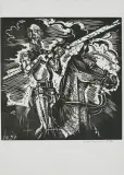 Andrzej Kurkowski, Z cyklu Don Kichot, 1987, linoryt, papier