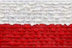 Włodzimierz Pawlak, Polacy formują flagę narodową, 2014, olej, płótno