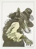 Janusz Stanny, Wilk, 1985, litografia kolorowana akwarelą, papier