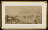 Juliusz Kossak, BIAŁONÓŻKA, przed 1873, sepia, pióro, papier