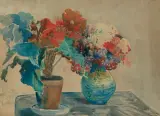 Leon Wyczółkowski, KWIATY, 1914, akwarela, ołówek, papier