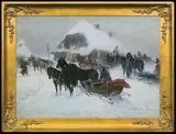 SANIE PRZED KARCZMĄ by Czesław (I. Zygmuntowicz) Wasilewski, olej, płótno, offered Dec 2014