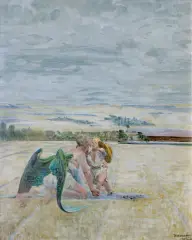 Jacek Malczewski, ANIOŁ I PASTUSZEK, 1908, olej, tektura