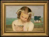 MAŁY FAUN by Vlastimil Hofman, 1926, olej, karton, sold Dec 2014
