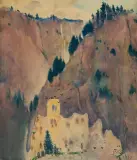 ZAMEK W GÓRACH by Julian Fałat, 1913, akwarela, karton, offered Dec 2014
