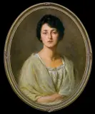 Kazimierz Pochwalski, PORTRET MŁODEJ DAMY Z SZALEM NA RAMIONACH