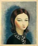 PORTRET BRUNETKI by Moïse Kisling, litografia barwna, papier kremowy, sold Dec 2014