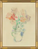 Józef Pankiewicz, TULIPANY W WAZONIE, ok. 1920, akwarela, ołówek, papier żeberkowy