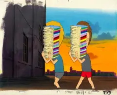 Beavis i Butt-head by Autor nierozpoznany, 1993-1997, gwasz, akwarela, papier, akryl, tusz, folia, offered Dec 2014