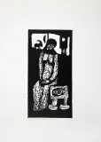 Jerzy Duda-Gracz, Rodzynki z migdałami, z cyklu Judaica, 1964, linoryt, papier