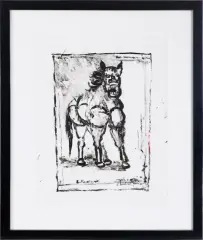 Koń by Eugeniusz Markowski, gwasz na folii, sold Nov 2014