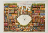 W sieci by Jacek Yerka, 2014, kredki, ołówek, karton, sold Nov 2014