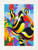 Odlot wypasionych pszczół by Zdzisław Otello Horodecki, 2014, akryl, papier, sold Oct 2014