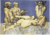 Corps de garde (Straż przyboczna) by Jan Lebensztejn, 1973, litografia barwna, papier, sold Oct 2014