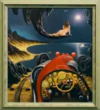 Widzenie nad Zatoką Genueńską by Jacek Yerka, 1992, giclée, akryl, płótno, sold Oct 2014