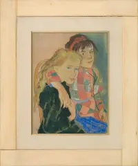 Stanisław Wyspiański, DWIE DZIEWCZYNKI, 1893/94, pastel, papier czerpany typu „Ingres“