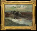 Alfred Wierusz-Kowalski, W BRÓD. WOZY PRZED ROZLEWISKIEM. POWRÓT Z JARMARK