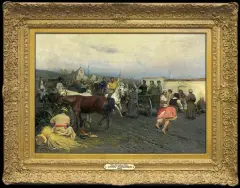 Antoni Piotrowski, NA TARGU, 1883, olej, płótno
