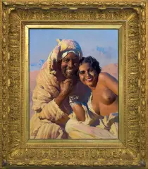 Adam Styka, FLIRT. MAROKAŃSKA IDYLLA, ok. 1930, olej, płótno