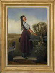 Edmunde Blume, DZIEWCZYNA WIEJSKA, 1873, olej, płótno