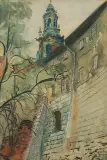 Leon Wyczółkowski, WAWEL, 1915, akwarela, ołowek, kredka